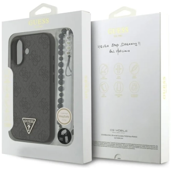 Guess 4G Strap Triangle Logo MagSafe - Etui do iPhone 17 (czarny)