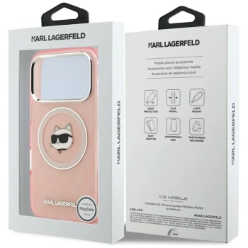 Karl Lagerfeld IML Choupette Head Logo MagSafe - Etui iPhone 17 Pro (różowy)