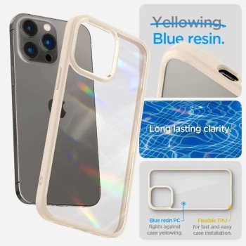 Spigen Ultra Hybrid - Etui do iPhone 14 Pro (Beżowy)