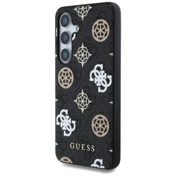 Guess 4G Printed Colored Peony Pattern MagSafe - Etui do Samsung Galaxy S25 (czarny)