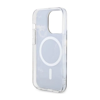 Guess Golden Marble MagSafe - Etui iPhone 14 Pro (Czarny)