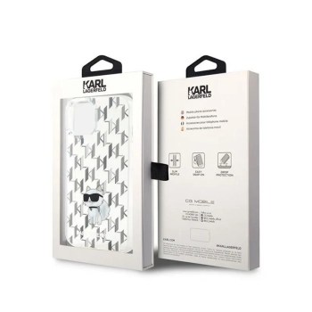 Karl Lagerfeld Monogram Choupette - Etui iPhone 15 (przezroczysty)