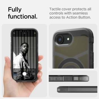 Spigen Tough Armor Mag MagSafe - Etui do iPhone 16e (Frost Black)