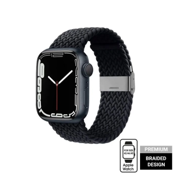 Crong Wave Band - Pleciony pasek do Apple Watch 42/44/45/49 mm (grafitowy)