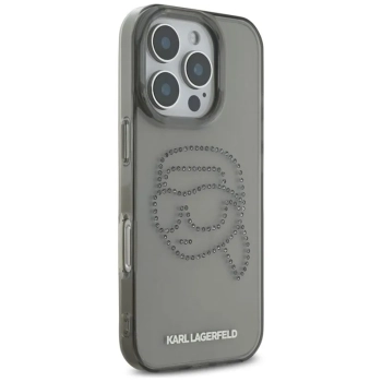 Karl Lagerfeld IML Rhinestones Karl Head - Etui do iPhone 16 Pro (czarny)