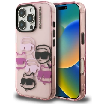 Karl Lagerfeld IML Multi K&C Head Pattern - Etui iPhone 16 Pro (różowy)