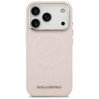 Karl Lagerfeld Initial & Metal Logo MagSafe - Etui iPhone 17 Pro (różowy)