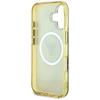 Guess IML Metal Glitter 4G Circle Triangle MagSafe - Etui do iPhone 16 (brązowy)