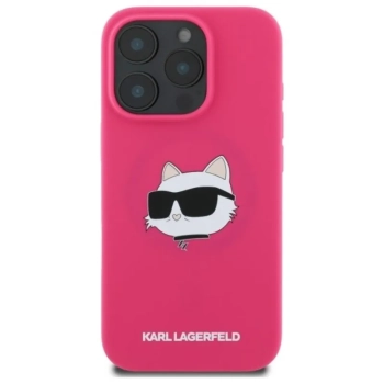 Karl Lagerfeld Silicone Choupette Head Print MagSafe - Etui iPhone 16 Pro (fuksja)