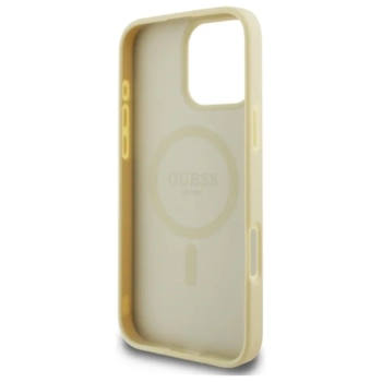 Guess Saffiano Peony Classic Logo MagSafe - Etui iPhone 16 Pro Max (złoty)