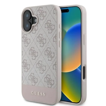 Guess 4G Bottom Stripe - Etui iPhone 16 Plus (różowy)