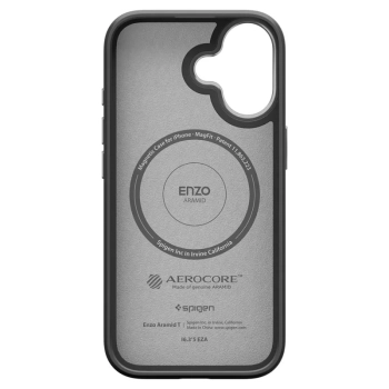 Spigen Enzo Aramid T Mag MagSafe - Etui do iPhone 17 (Black/Silver)