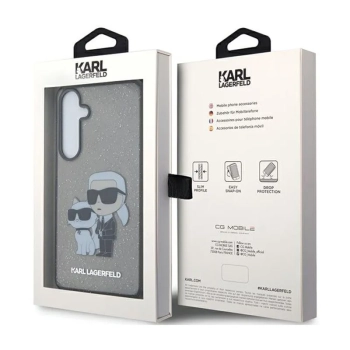Karl Lagerfeld IML Glitter Karl & Choupette - Etui Samsung Galaxy S24 (czarny)