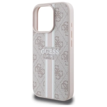 Guess 4G Printed Stripes MagSafe - Etui iPhone 16 Pro Max (różowy)