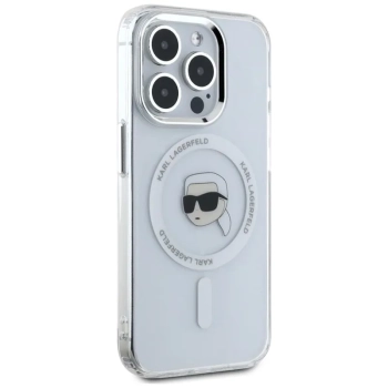 Karl Lagerfeld IML Metal Karl Head MagSafe - Etui do iPhone 15 Pro Max (biały)