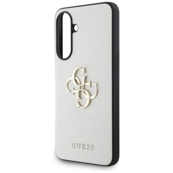 Guess Grained Big 4G Logo Small Classic Logo - Etui do Samsung Galaxy A56 5G (beżowy)
