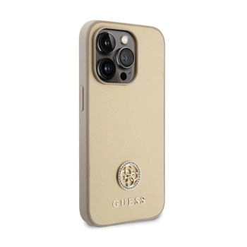 Guess 4G Strass Metal Logo - Etui iPhone 15 Pro Max (złoty)