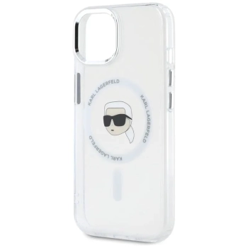 Karl Lagerfeld IML Metal Karl Head MagSafe - Etui do iPhone 15 (biały)
