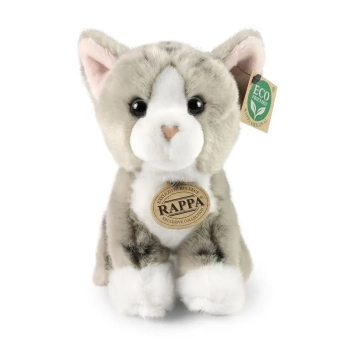 Rappa - Pluszowa realistyczna maskotka Kot szary siedzący 18 cm Eco-Friendly