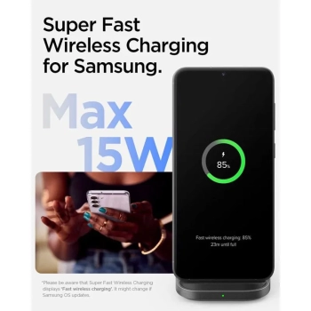 Spigen ArcField PF2201 - Ładowarka Indukcyjna 15W (Czarny)