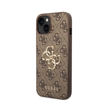 Guess 4G Big Metal Logo - Etui iPhone 15 / 14 / 13 (brązowy)