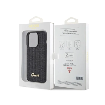 Guess Disco Metal Script - Etui iPhone 15 Pro (czarny)