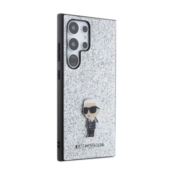 Karl Lagerfeld Fixed Glitter Ikonik Logo Metal Pin - Etui Samsung Galaxy S24 Ultra (srebrny)