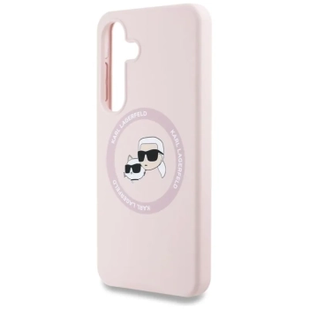 Karl Lagerfeld Silicone Double Heads And Circle MagSafe - Etui Samsung Galaxy S25+ (różowy)