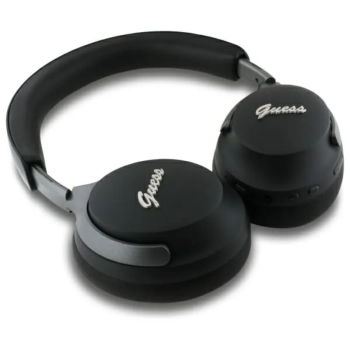 Guess Metal Script Logo - Bezprzewodowe słuchawki nauszne Bluetooth ANC + ENC (czarny)