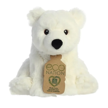 Eco Nation - Pluszowa maskotka / przytulanka Miś Polarny siedzący 19 cm Eco-Friendly