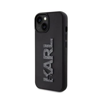Karl Lagerfeld 3D Rubber Glitter Logo - Etui iPhone 15 Plus (czarny)