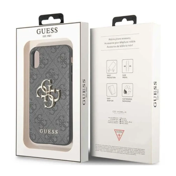 Guess 4G Big Metal Logo - Etui iPhone X (szary)