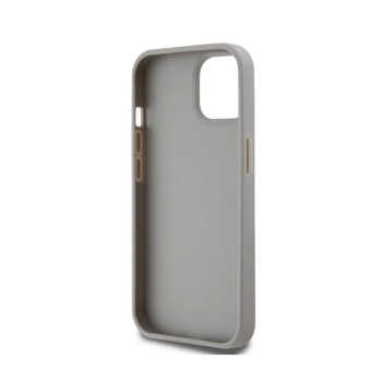 DKNY Leather Mono Stripe & Metal Logo - Etui iPhone 15 / 14 / 13 (beżowy)