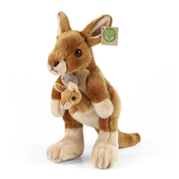 Rappa - Pluszowa realistyczna maskotka Kangur z Dzieckiem 27 cm Eco-Friendly