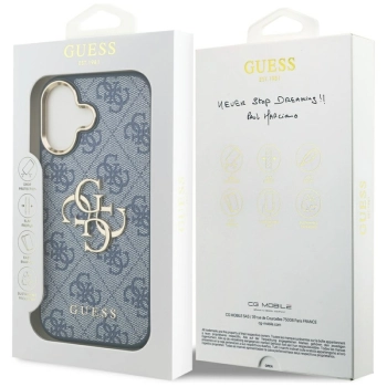 Guess 4G Big 4G Classic Logo - Etui iPhone 17 (niebieski / złoty)