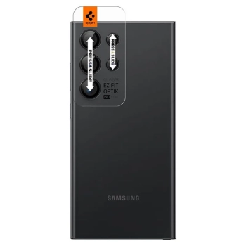 Spigen Optik Pro GLAS.TR EZ Fit Camera Protector 2-Pack - Szkło ochronne na obiektyw do Samsung Galaxy S24 Ultra (2 szt) (Czarny)