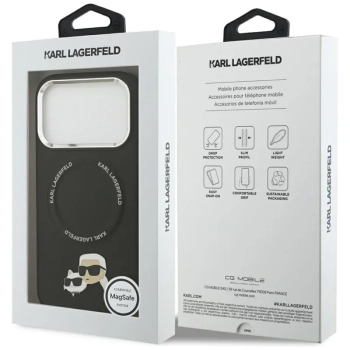 Karl Lagerfeld Karl & Choupette Pins MagSafe - Etui iPhone 17 Pro Max (czarny)