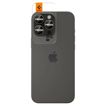 Spigen Optik Pro GLAS.TR EZ Fit Camera Protector 2-Pack - Szkło ochronne na obiektyw do iPhone 16 Pro / 16 Pro Max (2 szt) (Desert Titanium)