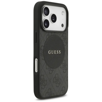Guess 4G Circle Classic Logo MagSafe - Etui iPhone 17 Pro (czarny)