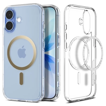 Spigen Ultra Hybrid Mag MagSafe - Etui do iPhone 17 (Clear/Gold)