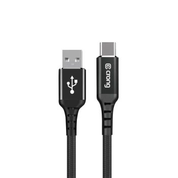 Crong Armor Link - Kabel 60W 3A USB-A do USB-C Fast Charging 25cm (czarny)