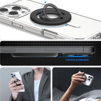 Spigen Dual Pop Mag MagSafe - Magnetyczny uchwyt na palec do telefonu (czarny)